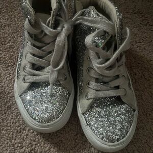 Gap girls silver sparkle sneakers size 12